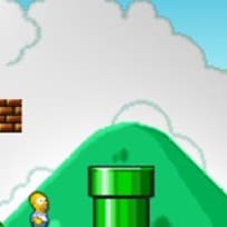 Bart & Homer in Mario World