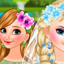 Elsa la Mariée et Anna Demoiselle d'Honneur