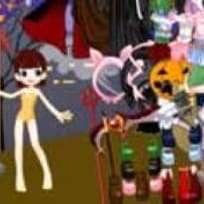 Vestindo a Boneca para o Halloween